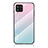 Custodia Silicone Specchio Laterale Sfumato Arcobaleno Cover LS1 per Samsung Galaxy M42 5G Ciano