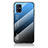 Custodia Silicone Specchio Laterale Sfumato Arcobaleno Cover LS1 per Samsung Galaxy M51 Blu