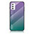 Custodia Silicone Specchio Laterale Sfumato Arcobaleno Cover LS1 per Samsung Galaxy M52 5G