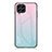 Custodia Silicone Specchio Laterale Sfumato Arcobaleno Cover LS1 per Samsung Galaxy M53 5G Ciano
