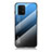 Custodia Silicone Specchio Laterale Sfumato Arcobaleno Cover LS1 per Samsung Galaxy M80S Blu