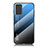 Custodia Silicone Specchio Laterale Sfumato Arcobaleno Cover LS1 per Samsung Galaxy Note 20 5G Blu