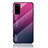 Custodia Silicone Specchio Laterale Sfumato Arcobaleno Cover LS1 per Samsung Galaxy S20 5G Rosa Caldo