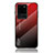 Custodia Silicone Specchio Laterale Sfumato Arcobaleno Cover LS1 per Samsung Galaxy S20 Ultra 5G Rosso