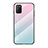 Custodia Silicone Specchio Laterale Sfumato Arcobaleno Cover LS1 per Xiaomi Poco M3 Ciano