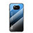 Custodia Silicone Specchio Laterale Sfumato Arcobaleno Cover LS1 per Xiaomi Poco X3 NFC Blu