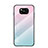 Custodia Silicone Specchio Laterale Sfumato Arcobaleno Cover LS1 per Xiaomi Poco X3 NFC Ciano