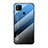 Custodia Silicone Specchio Laterale Sfumato Arcobaleno Cover LS1 per Xiaomi Redmi 9C Blu