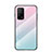Custodia Silicone Specchio Laterale Sfumato Arcobaleno Cover LS1 per Xiaomi Redmi K30S 5G Ciano