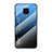 Custodia Silicone Specchio Laterale Sfumato Arcobaleno Cover LS1 per Xiaomi Redmi Note 9 Pro Blu