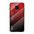 Custodia Silicone Specchio Laterale Sfumato Arcobaleno Cover LS1 per Xiaomi Redmi Note 9 Pro Rosso