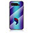 Custodia Silicone Specchio Laterale Sfumato Arcobaleno Cover LS2 per Asus ROG Phone 5 ZS673KS Blu