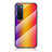 Custodia Silicone Specchio Laterale Sfumato Arcobaleno Cover LS2 per Huawei Nova 7 5G Arancione