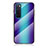 Custodia Silicone Specchio Laterale Sfumato Arcobaleno Cover LS2 per Huawei Nova 7 5G Blu