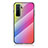 Custodia Silicone Specchio Laterale Sfumato Arcobaleno Cover LS2 per Huawei Nova 7 SE 5G Rosa
