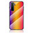 Custodia Silicone Specchio Laterale Sfumato Arcobaleno Cover LS2 per Huawei P40 Lite 5G Arancione