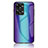 Custodia Silicone Specchio Laterale Sfumato Arcobaleno Cover LS2 per OnePlus Nord 2T 5G Blu