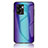 Custodia Silicone Specchio Laterale Sfumato Arcobaleno Cover LS2 per OnePlus Nord N300 5G Blu