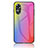 Custodia Silicone Specchio Laterale Sfumato Arcobaleno Cover LS2 per Oppo A17