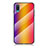 Custodia Silicone Specchio Laterale Sfumato Arcobaleno Cover LS2 per Samsung Galaxy A02 Arancione