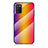 Custodia Silicone Specchio Laterale Sfumato Arcobaleno Cover LS2 per Samsung Galaxy A03s Arancione