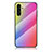 Custodia Silicone Specchio Laterale Sfumato Arcobaleno Cover LS2 per Samsung Galaxy A13 5G Rosa