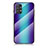 Custodia Silicone Specchio Laterale Sfumato Arcobaleno Cover LS2 per Samsung Galaxy A23 5G Blu