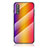 Custodia Silicone Specchio Laterale Sfumato Arcobaleno Cover LS2 per Samsung Galaxy A41 SC-41A Arancione