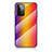 Custodia Silicone Specchio Laterale Sfumato Arcobaleno Cover LS2 per Samsung Galaxy A72 5G Arancione