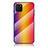 Custodia Silicone Specchio Laterale Sfumato Arcobaleno Cover LS2 per Samsung Galaxy A81 Arancione