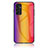 Custodia Silicone Specchio Laterale Sfumato Arcobaleno Cover LS2 per Samsung Galaxy F13 4G Arancione