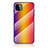 Custodia Silicone Specchio Laterale Sfumato Arcobaleno Cover LS2 per Samsung Galaxy F42 5G Arancione