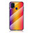 Custodia Silicone Specchio Laterale Sfumato Arcobaleno Cover LS2 per Samsung Galaxy M31 Prime Edition Arancione