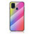 Custodia Silicone Specchio Laterale Sfumato Arcobaleno Cover LS2 per Samsung Galaxy M31 Prime Edition Rosa