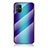 Custodia Silicone Specchio Laterale Sfumato Arcobaleno Cover LS2 per Samsung Galaxy M31s Blu