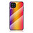 Custodia Silicone Specchio Laterale Sfumato Arcobaleno Cover LS2 per Samsung Galaxy M32 4G Arancione