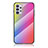 Custodia Silicone Specchio Laterale Sfumato Arcobaleno Cover LS2 per Samsung Galaxy M32 5G Rosa