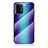 Custodia Silicone Specchio Laterale Sfumato Arcobaleno Cover LS2 per Samsung Galaxy M80S Blu