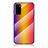 Custodia Silicone Specchio Laterale Sfumato Arcobaleno Cover LS2 per Samsung Galaxy S20 5G Arancione