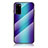 Custodia Silicone Specchio Laterale Sfumato Arcobaleno Cover LS2 per Samsung Galaxy S20 5G Blu