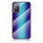 Custodia Silicone Specchio Laterale Sfumato Arcobaleno Cover LS2 per Samsung Galaxy S20 FE 5G Blu