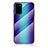 Custodia Silicone Specchio Laterale Sfumato Arcobaleno Cover LS2 per Samsung Galaxy S20 Plus 5G Blu