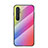 Custodia Silicone Specchio Laterale Sfumato Arcobaleno Cover LS2 per Xiaomi Mi Note 10 Lite