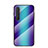 Custodia Silicone Specchio Laterale Sfumato Arcobaleno Cover LS2 per Xiaomi Mi Note 10 Lite Blu