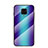 Custodia Silicone Specchio Laterale Sfumato Arcobaleno Cover LS2 per Xiaomi Poco M2 Pro Blu