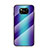 Custodia Silicone Specchio Laterale Sfumato Arcobaleno Cover LS2 per Xiaomi Poco X3 NFC Blu