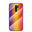 Custodia Silicone Specchio Laterale Sfumato Arcobaleno Cover LS2 per Xiaomi Redmi 9 Arancione
