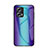 Custodia Silicone Specchio Laterale Sfumato Arcobaleno Cover LS2 per Xiaomi Redmi Note 11T Pro 5G Blu