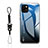 Custodia Silicone Specchio Laterale Sfumato Arcobaleno Cover M01 per Apple iPhone 13 Blu