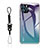 Custodia Silicone Specchio Laterale Sfumato Arcobaleno Cover M01 per Apple iPhone 13 Pro Max Viola
